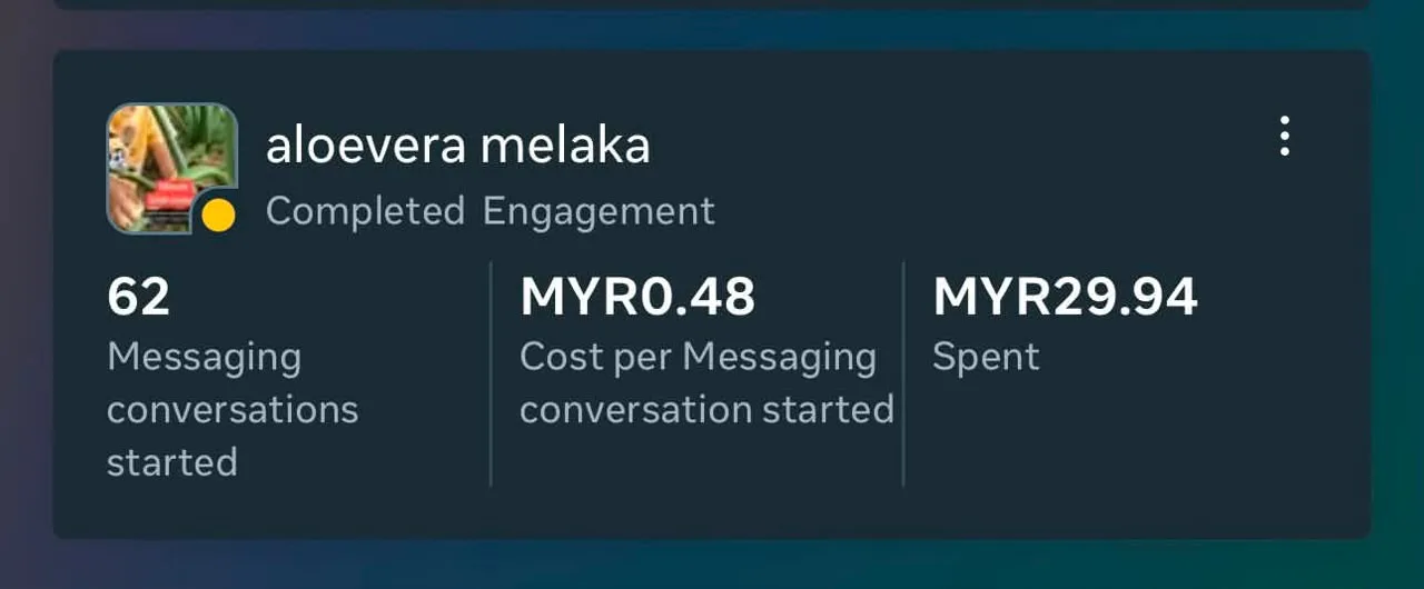 Customer message screenshot