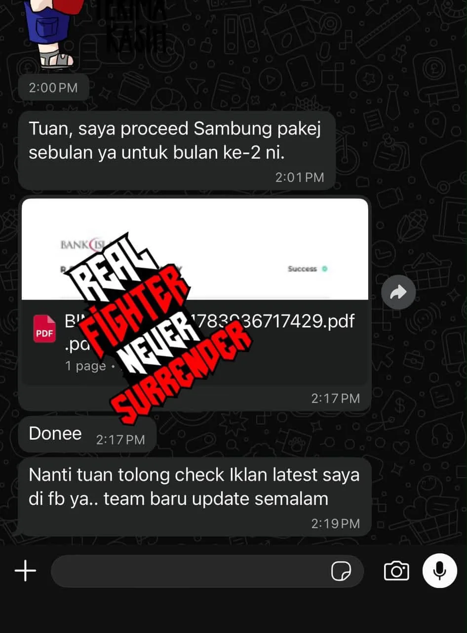 Sales results WhatsApp