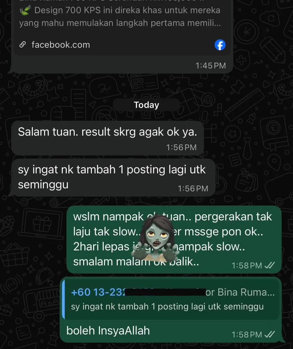 Sales conversation screenshot