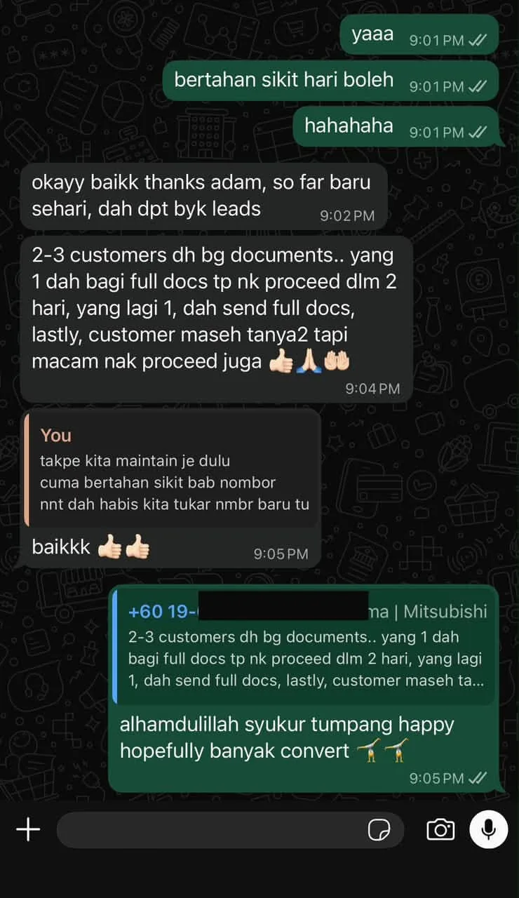 Client feedback chat